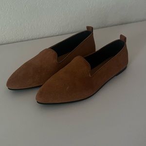 brown suede loafers